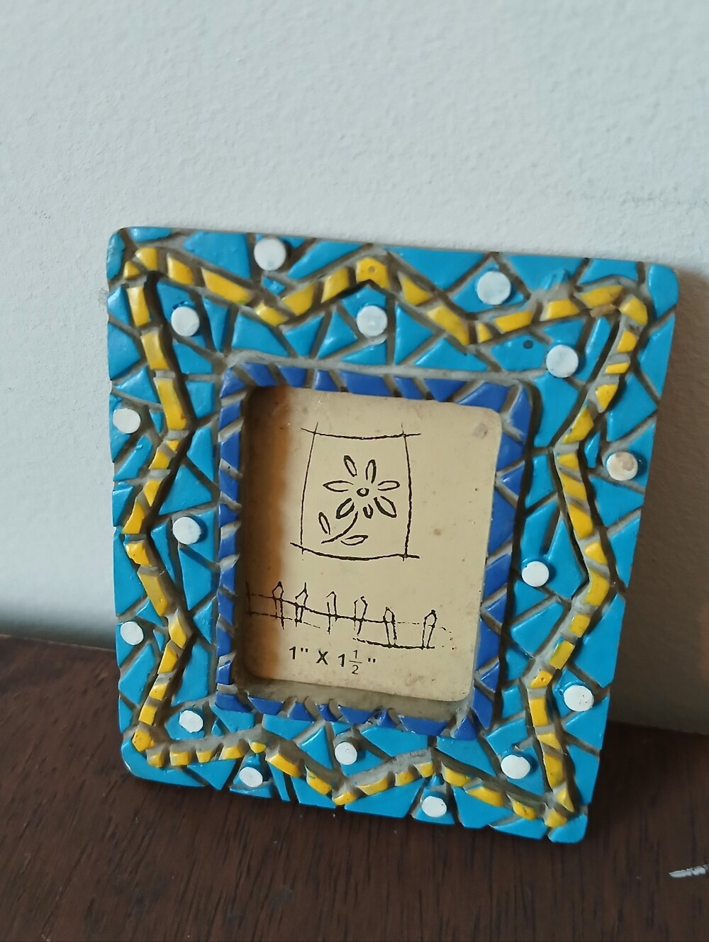 Vintage Mini Mosaic Picture Frame- 3x2.5